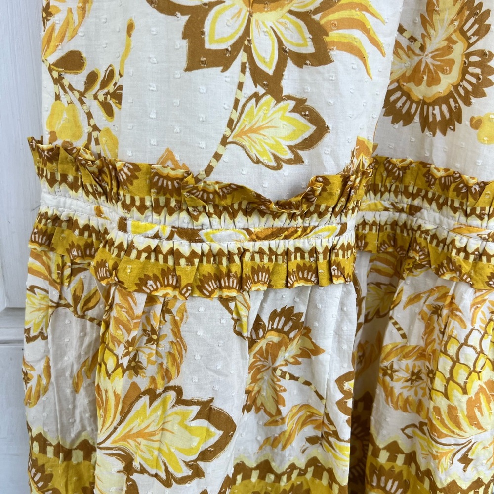 Farm Rio Off White Aura Floral Midi Dress L - Picture 6 of 8